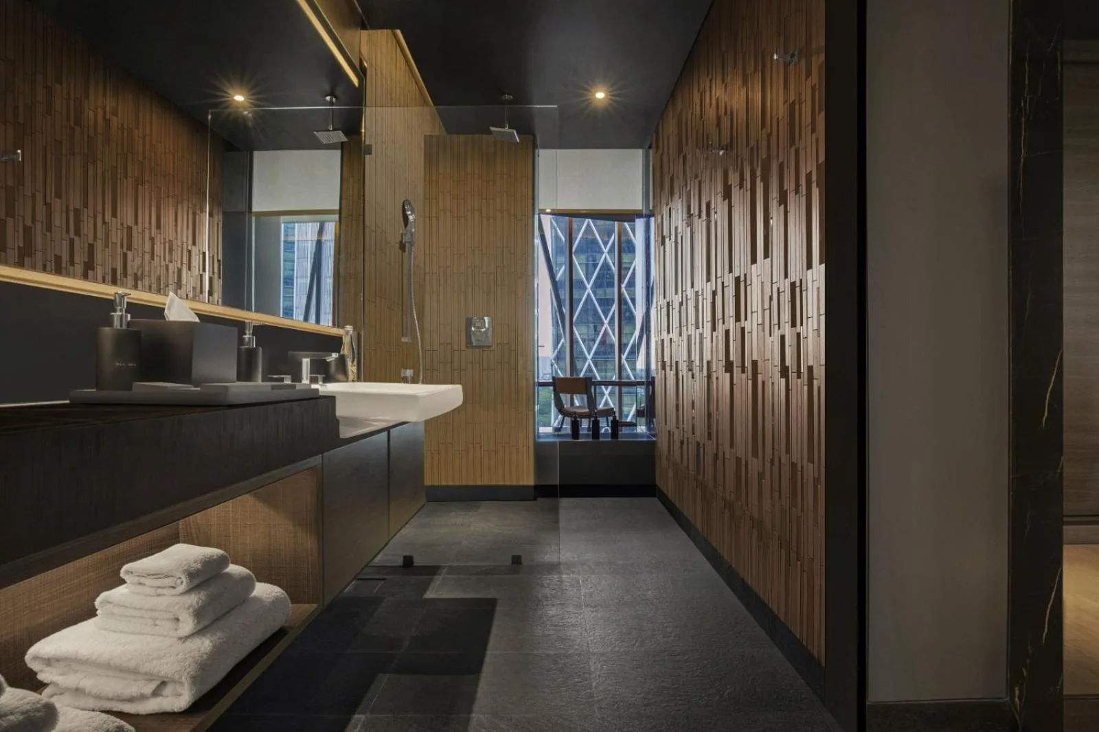 Modern bathroom setup at Discovery SCBD Jakarta