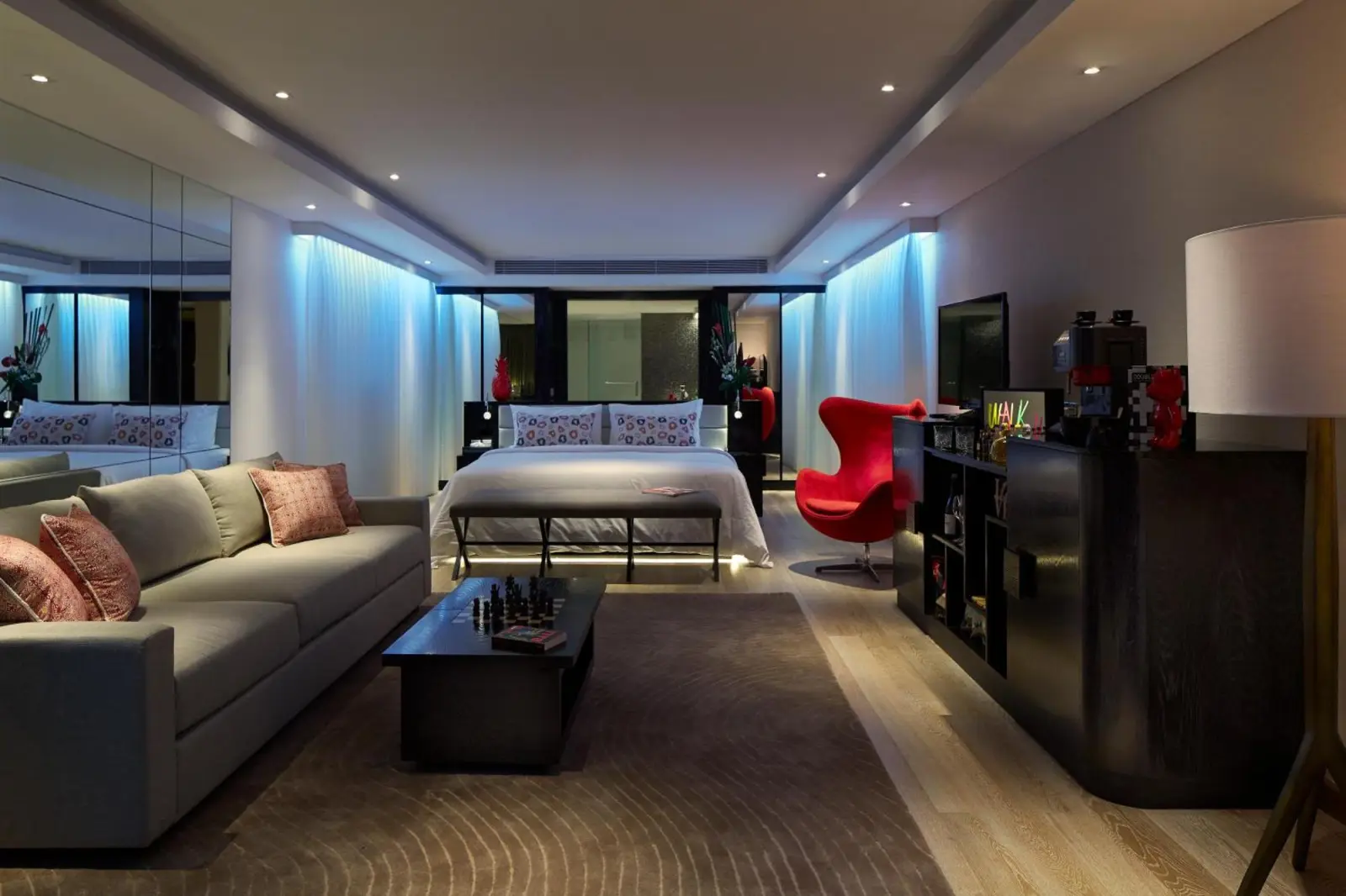 Configuration de chambre chic au Double - Six Luxury Hotel Seminyak