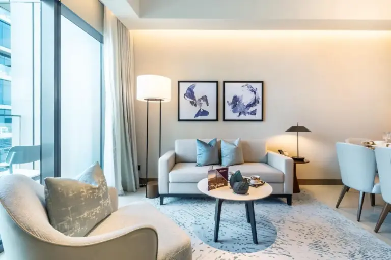 Espacio habitable en una suite de Dream Inn - Address Dubai Opera Residences