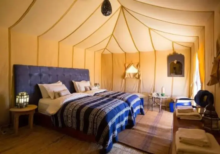 Family tent room at Dune Majesty Luxury Camp Merzouga with twin beds