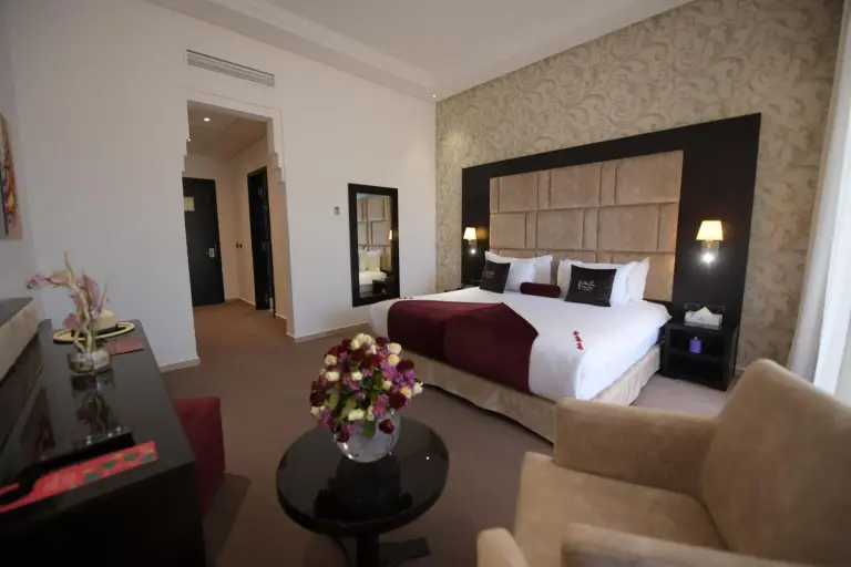 Chambre d’hôtes avec lit double à El Olivar Palace Marrakech