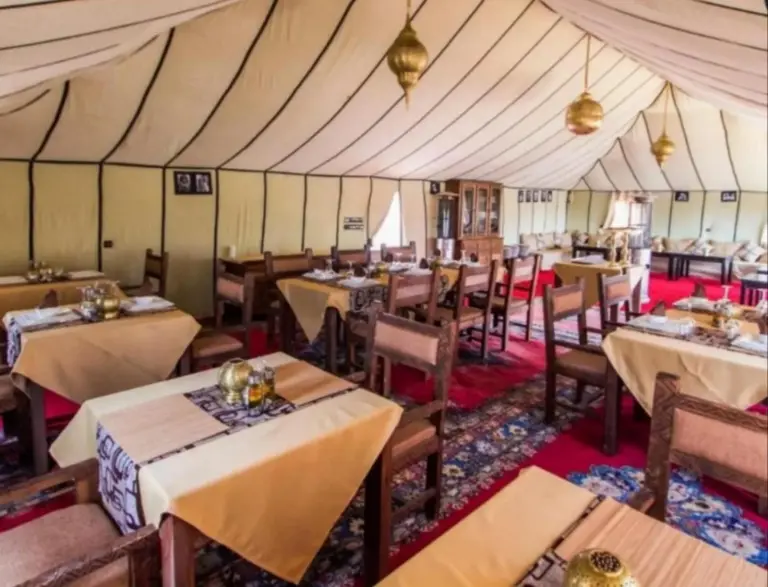 Dining area at Erg Serenity Camp in Merzouga