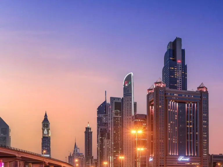 Stunning view of Dubai skyline from Fairmont Dubai