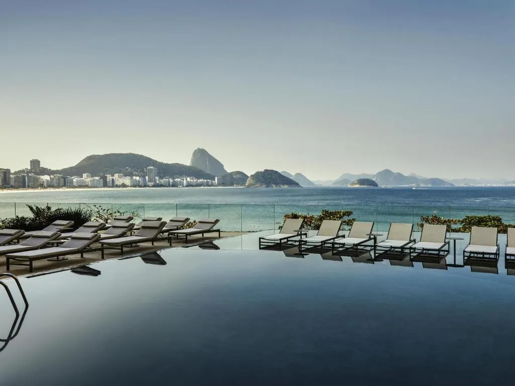 Infinity pool overlooking the beach at Fairmont Rio de Janeiro Copacabana
