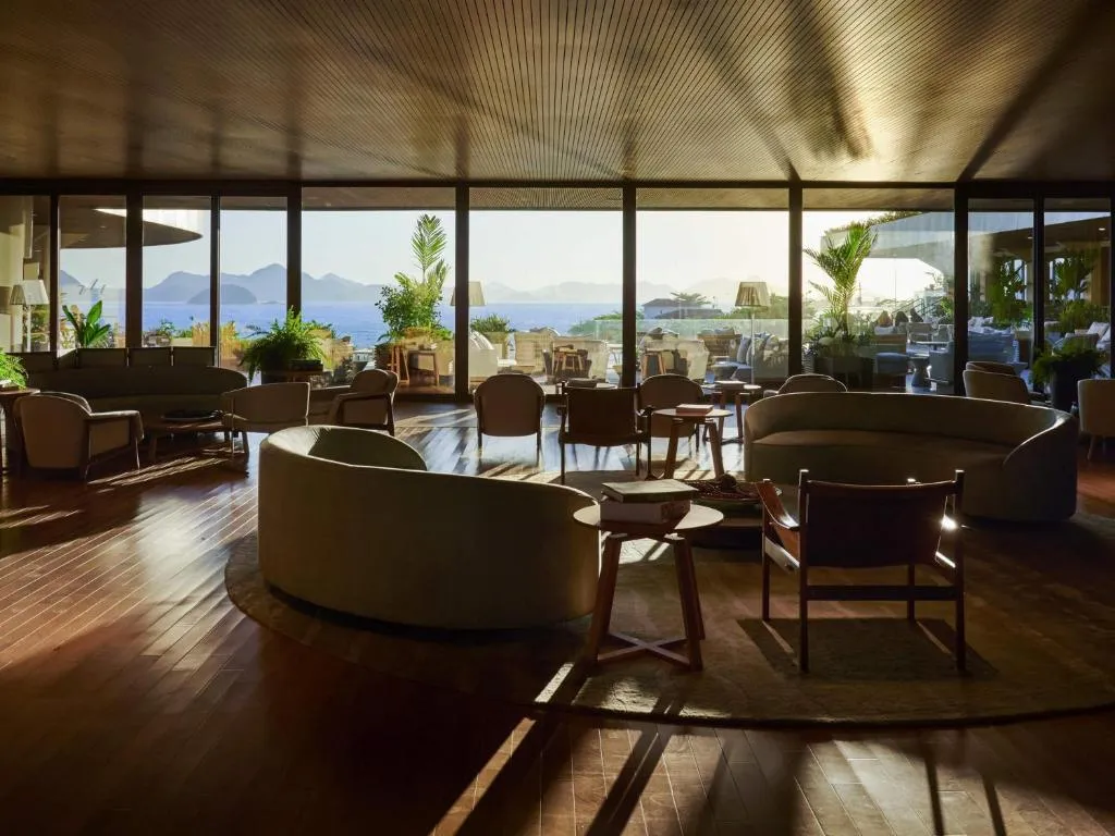 Lounge space with a view at Fairmont Rio de Janeiro Copacabana