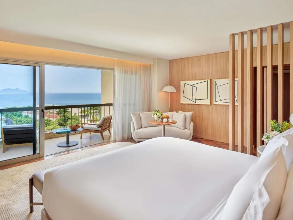 Guest room with ocean views at Fairmont Rio de Janeiro Copacabana