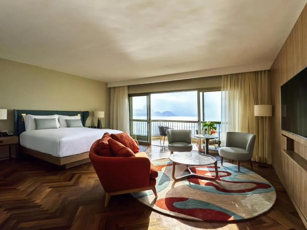 Comfortable guest room at Fairmont Rio de Janeiro Copacabana
