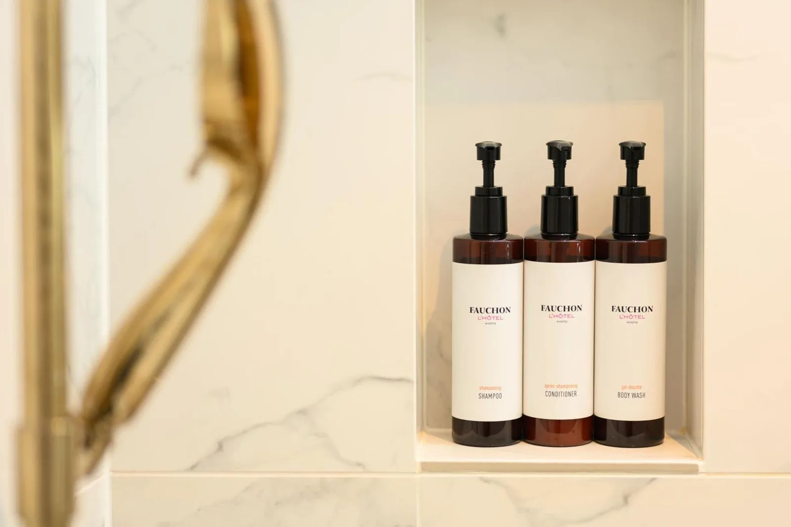 Produits shampooing et après-shampooing du Fauchon Hotel Kyoto