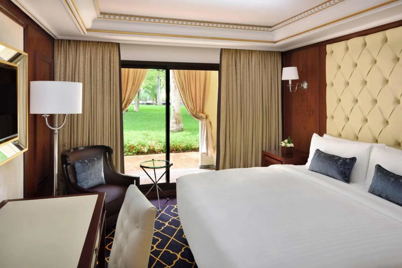 Stylish guest room at Fes Marriott Hotel Jnan Palace
