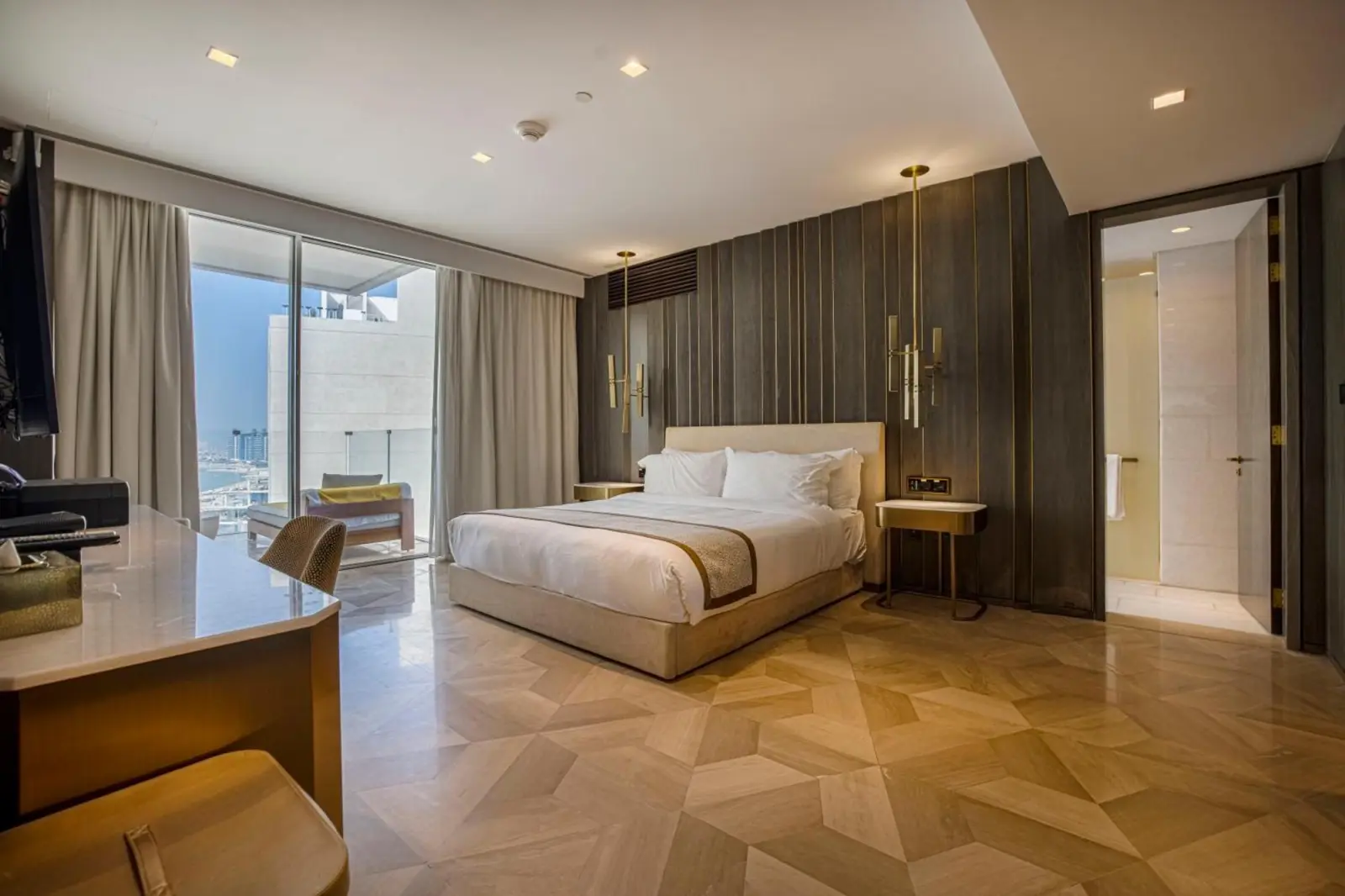Guest bedroom in the penthouse at FIVE Palm Jumeirah in Dubai