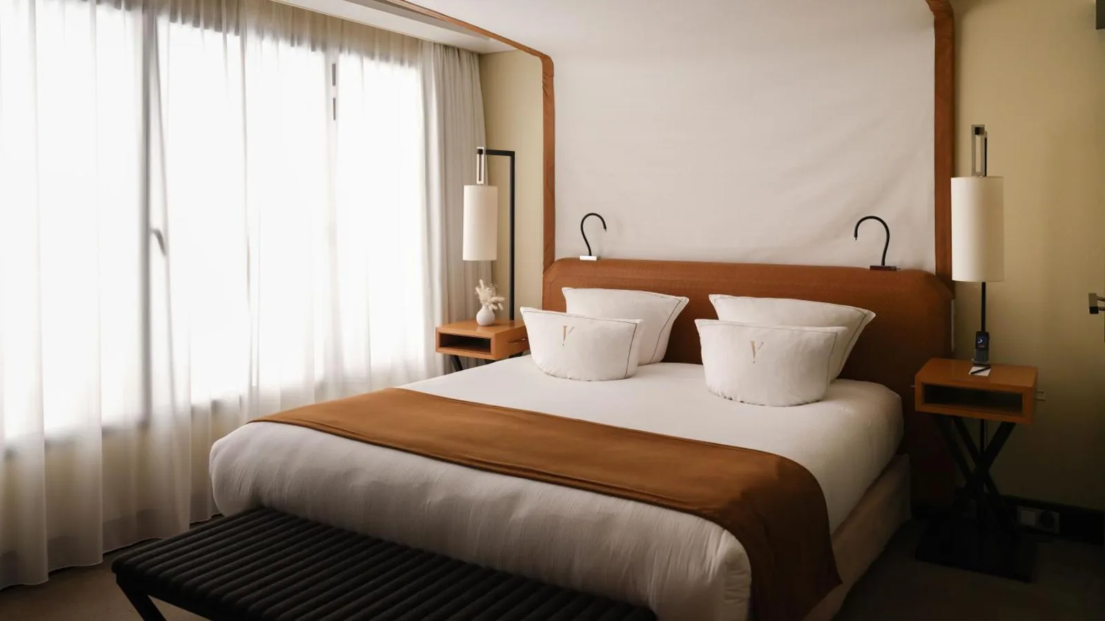 Comfortable bedroom at Five Seas by Inwood Hotels in Cannes