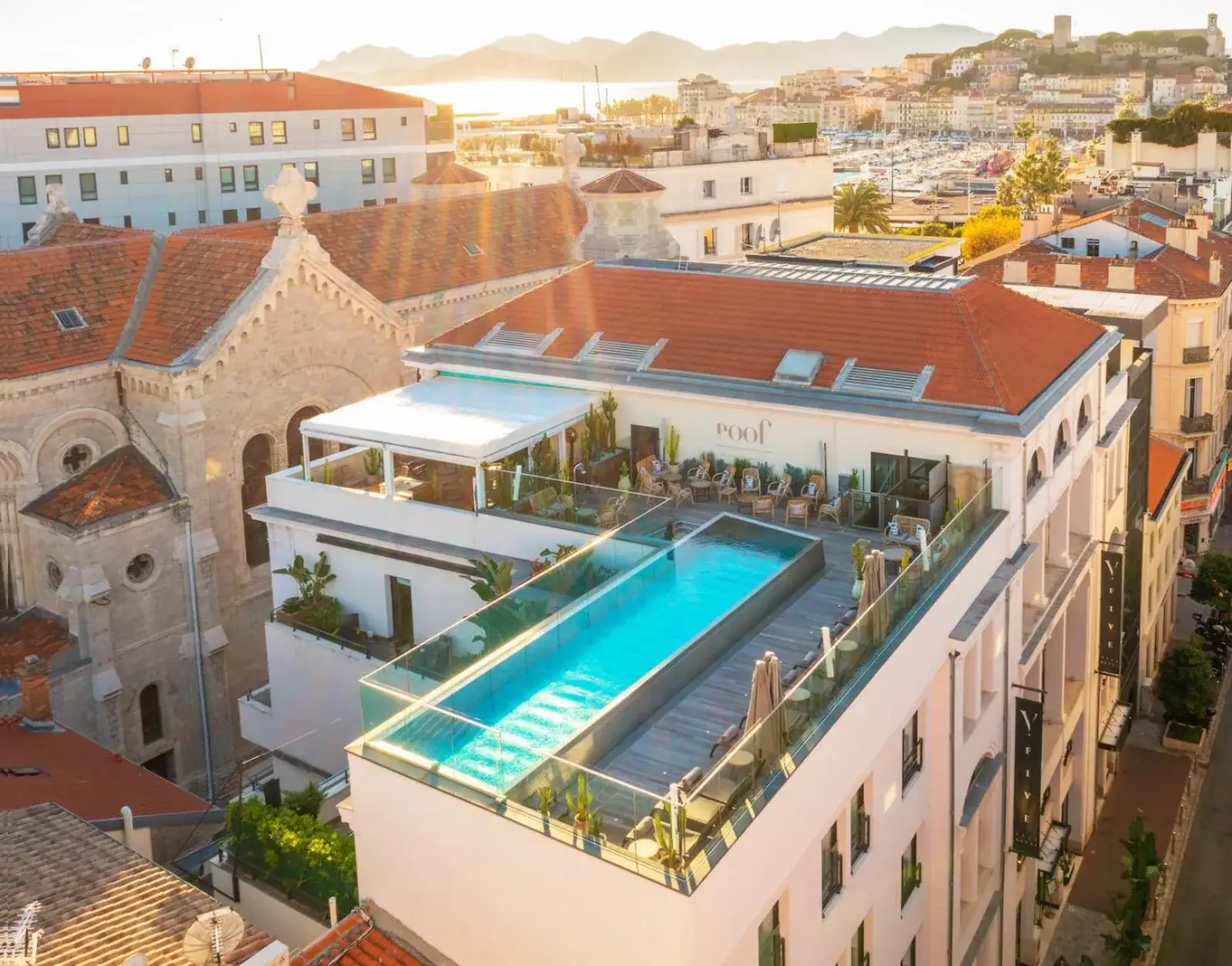 Rooftop pool at Five Seas by Inwood Hotels in Cannes