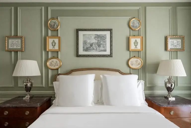 Four Seasons Hotel Firenze elegant room decor with paintings