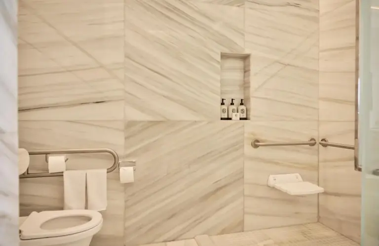 Accessible bathroom at Four Seasons Hotel Rabat with modern amenities