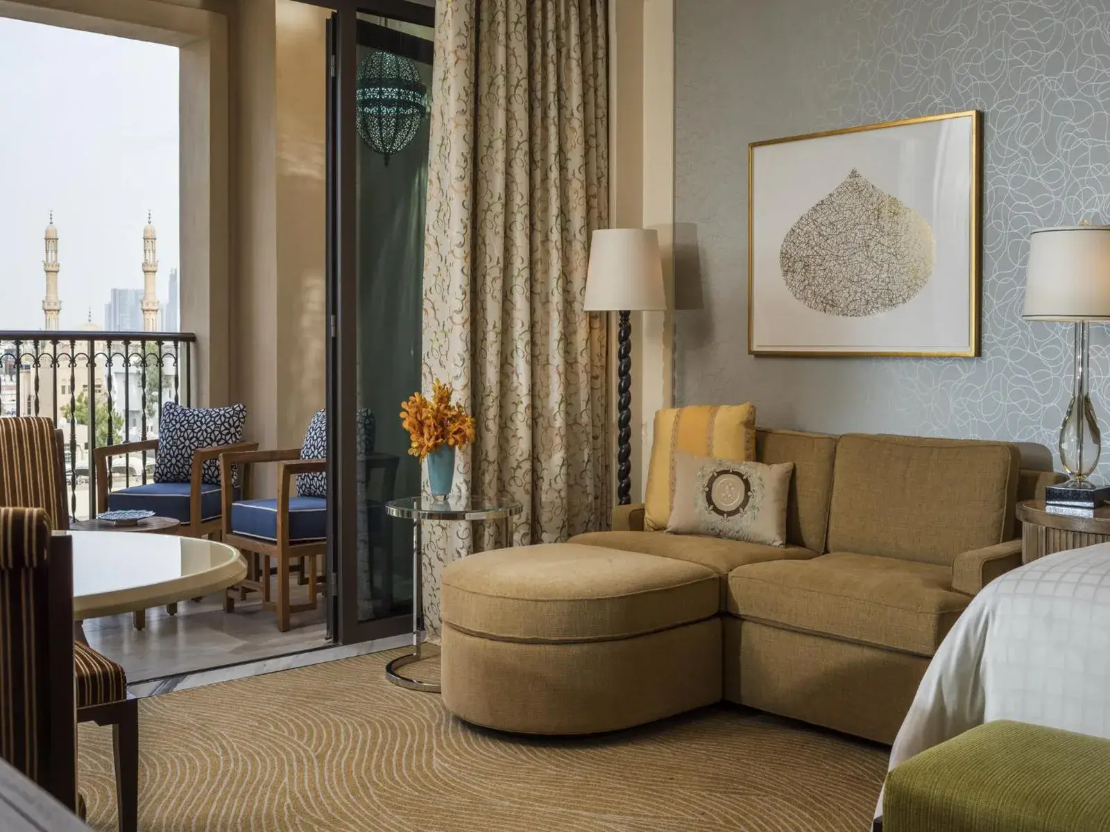 Cozy lounge area in a guest room at Four Seasons Resort Dubai at Jumeirah Beach