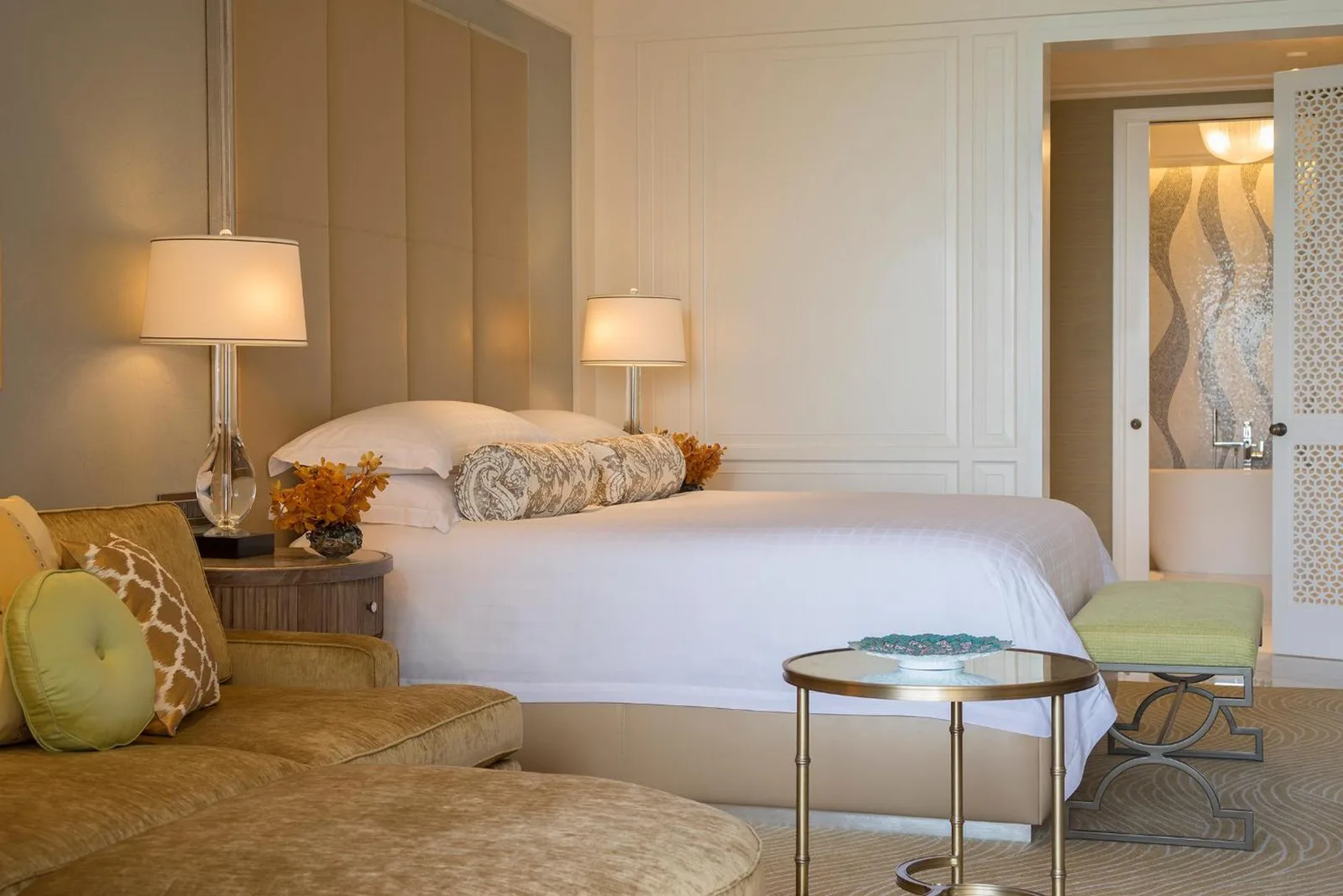 Stylish room interior at Four Seasons Resort Dubai at Jumeirah Beach