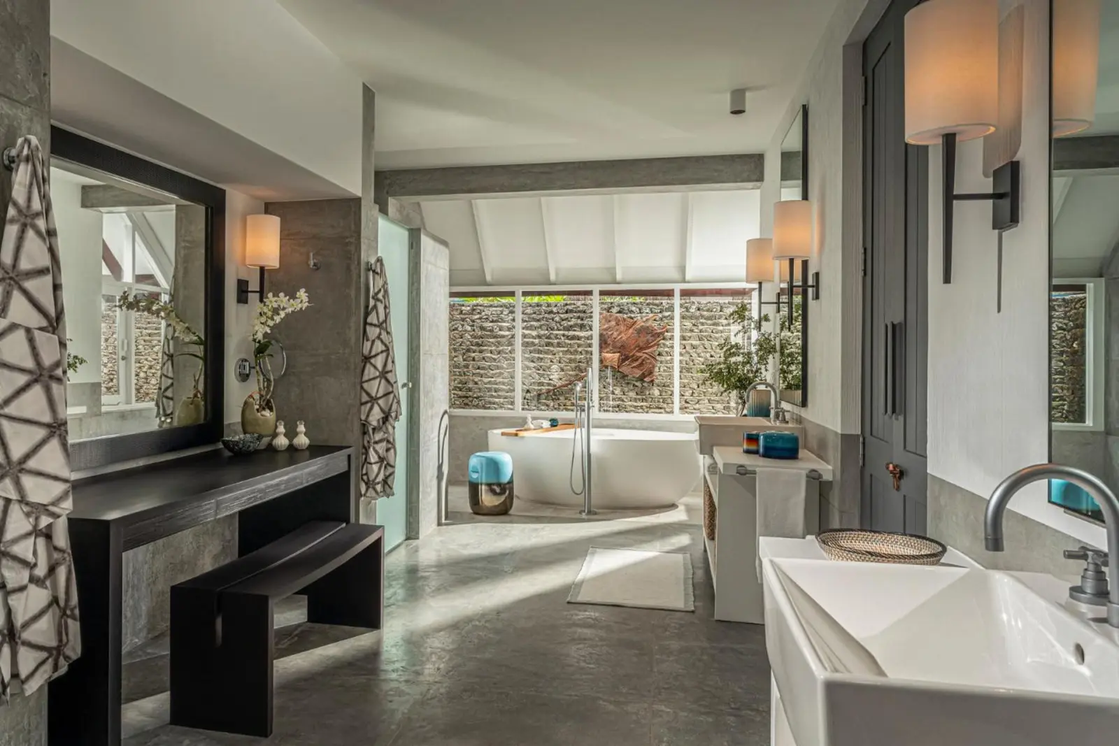 Luxurious bathroom at Four Seasons Resort Maldives at Landaa Giraavaru