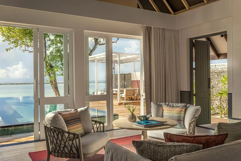 View from guest room at Four Seasons Resort Maldives at Landaa Giraavaru