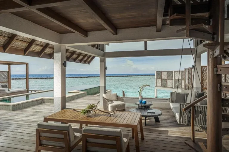 Outdoor living space at Four Seasons Resort Maldives at Landaa Giraavaru