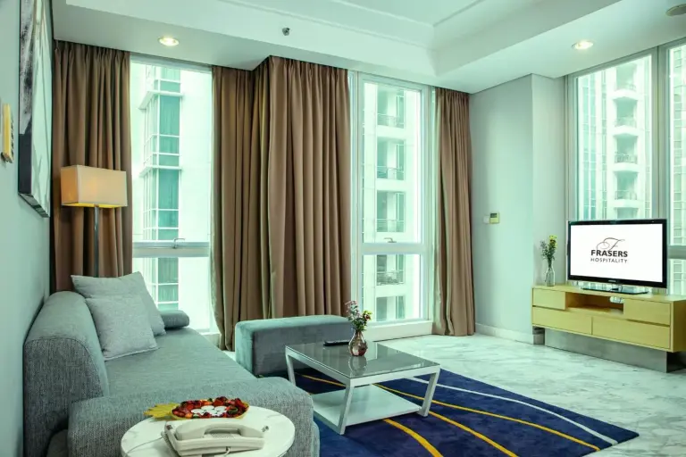 Wohnzimmer im Fraser Residence Sudirman Jakarta