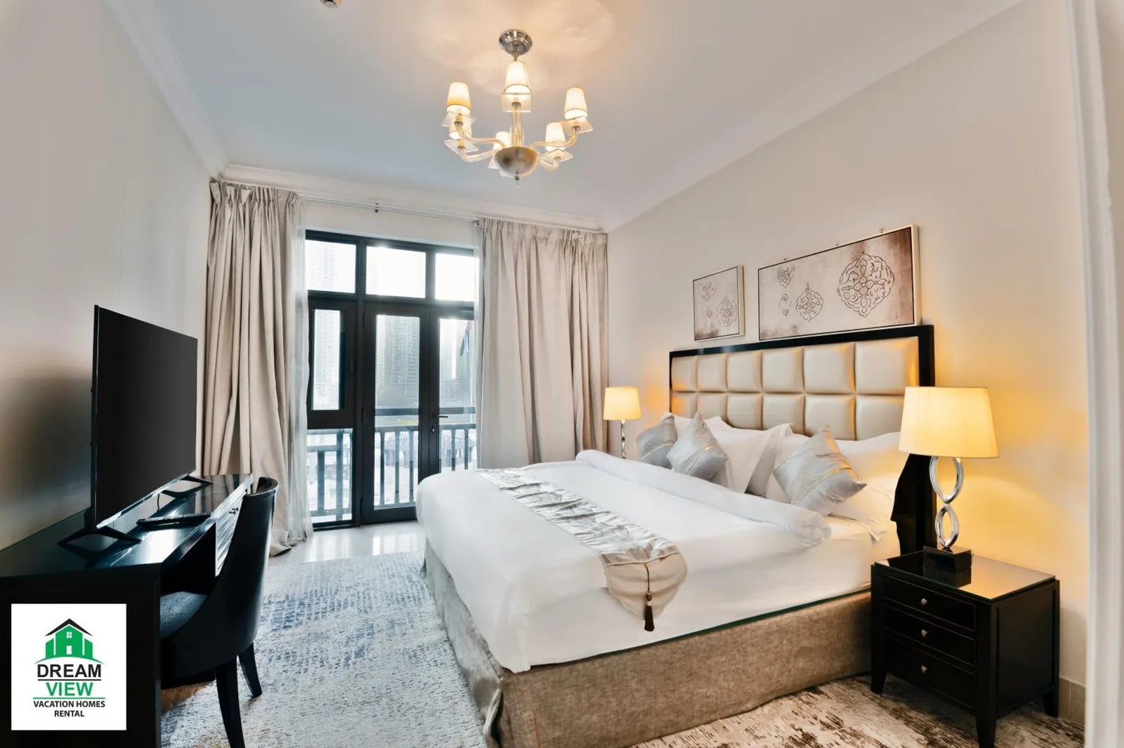 Chambre élégante avec vue dans la maison de vacances Dream View, Dubaï