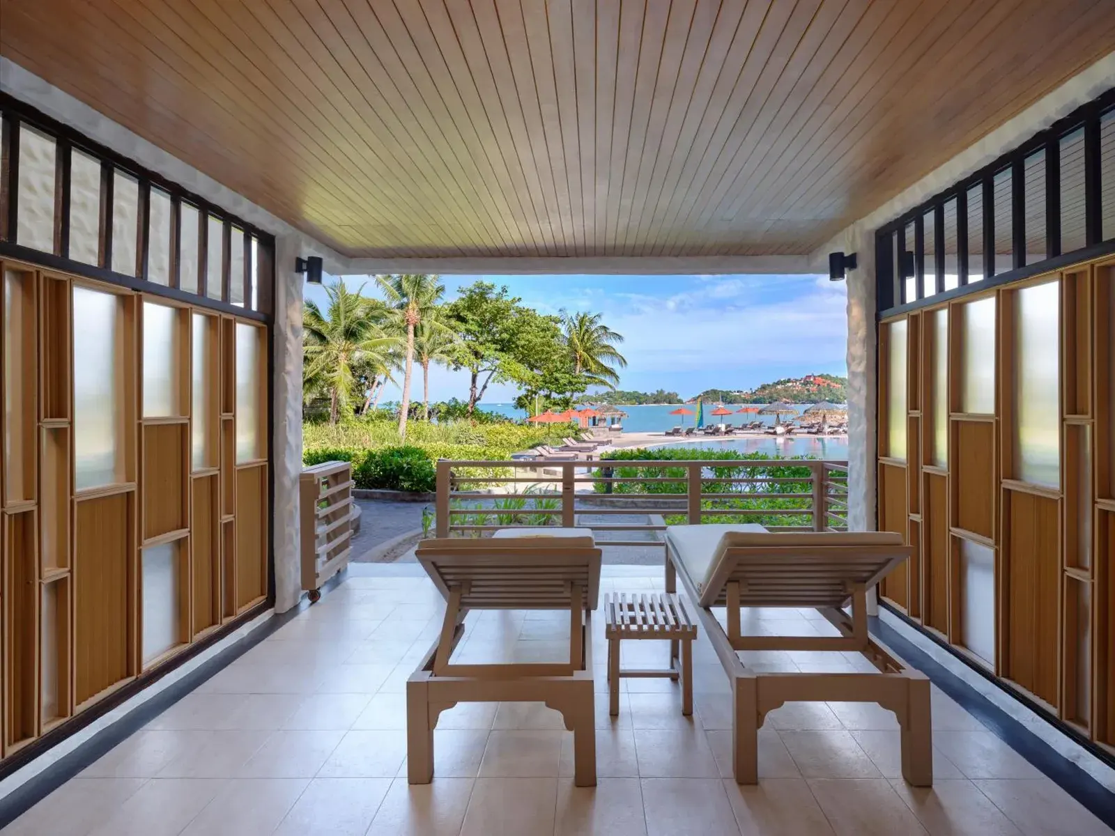 Outdoor patio view from Garrya Tongsai Bay Samui