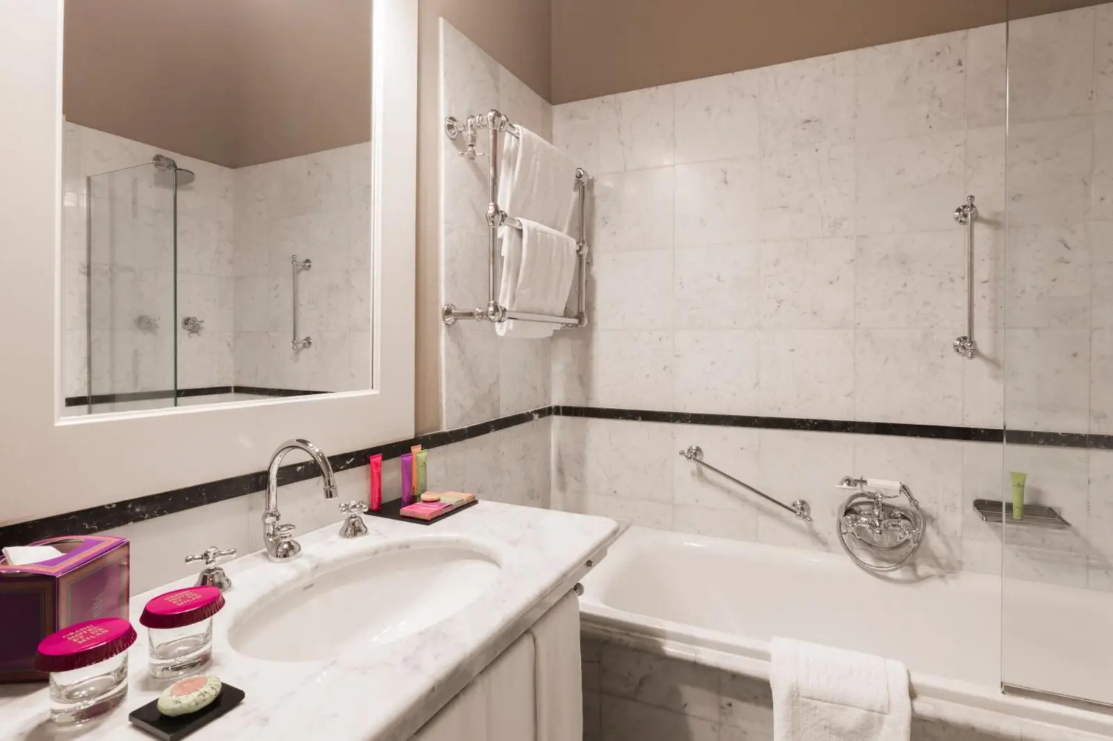 Grand Hotel et de Milan elegant bathroom with modern fixtures