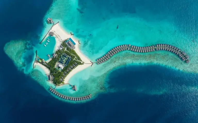 Aerial view of Grand Park Kodhipparu Maldives showcasing the resort layout