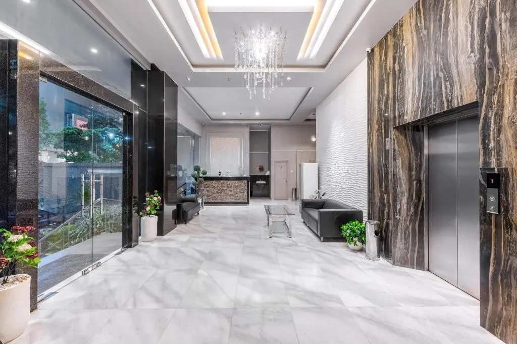 Lobby area of Grand Thamrin Hotel with elegant design