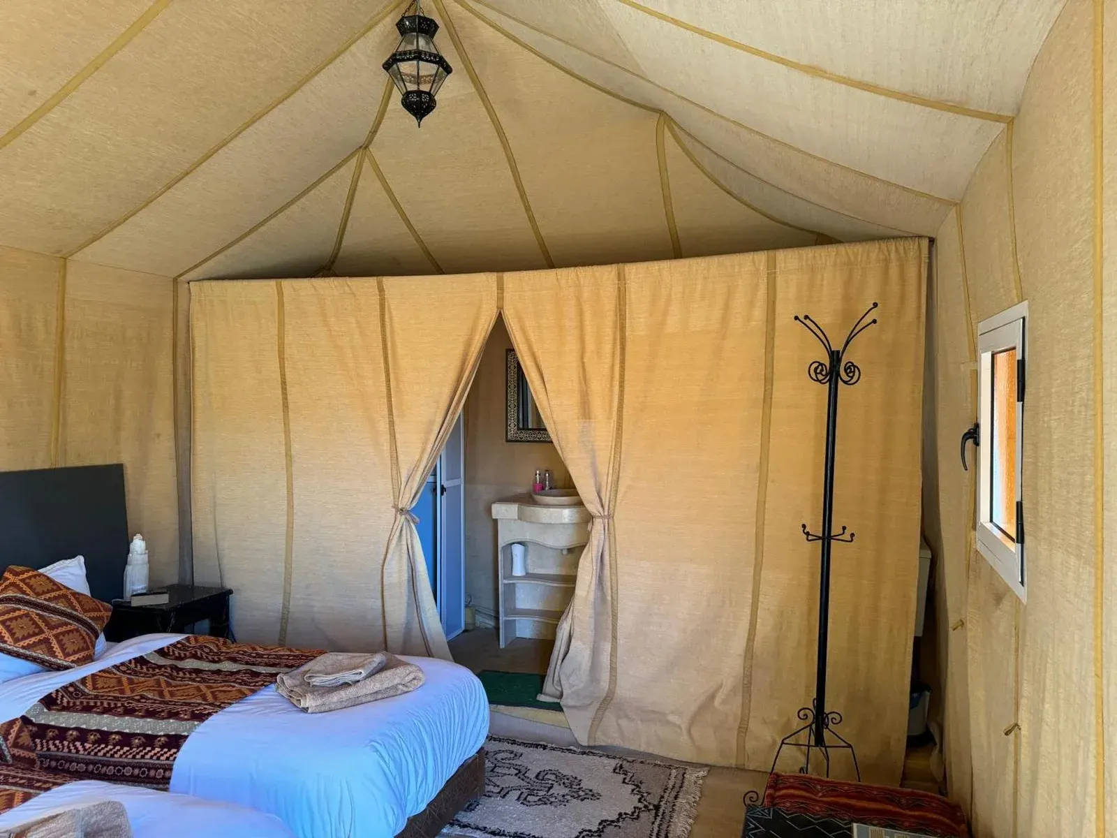 Entrance of a tent at Hagra Luxury Camp Merzouga