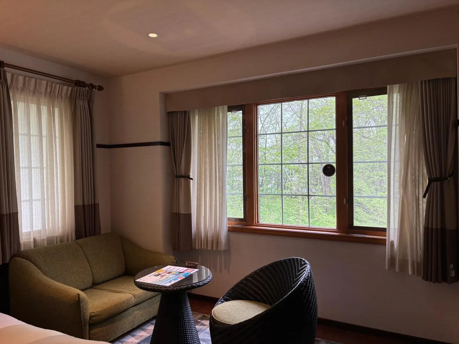 Zona de estar junto a la ventana en Hakodate Onuma Tsuruga Resort EPUY
