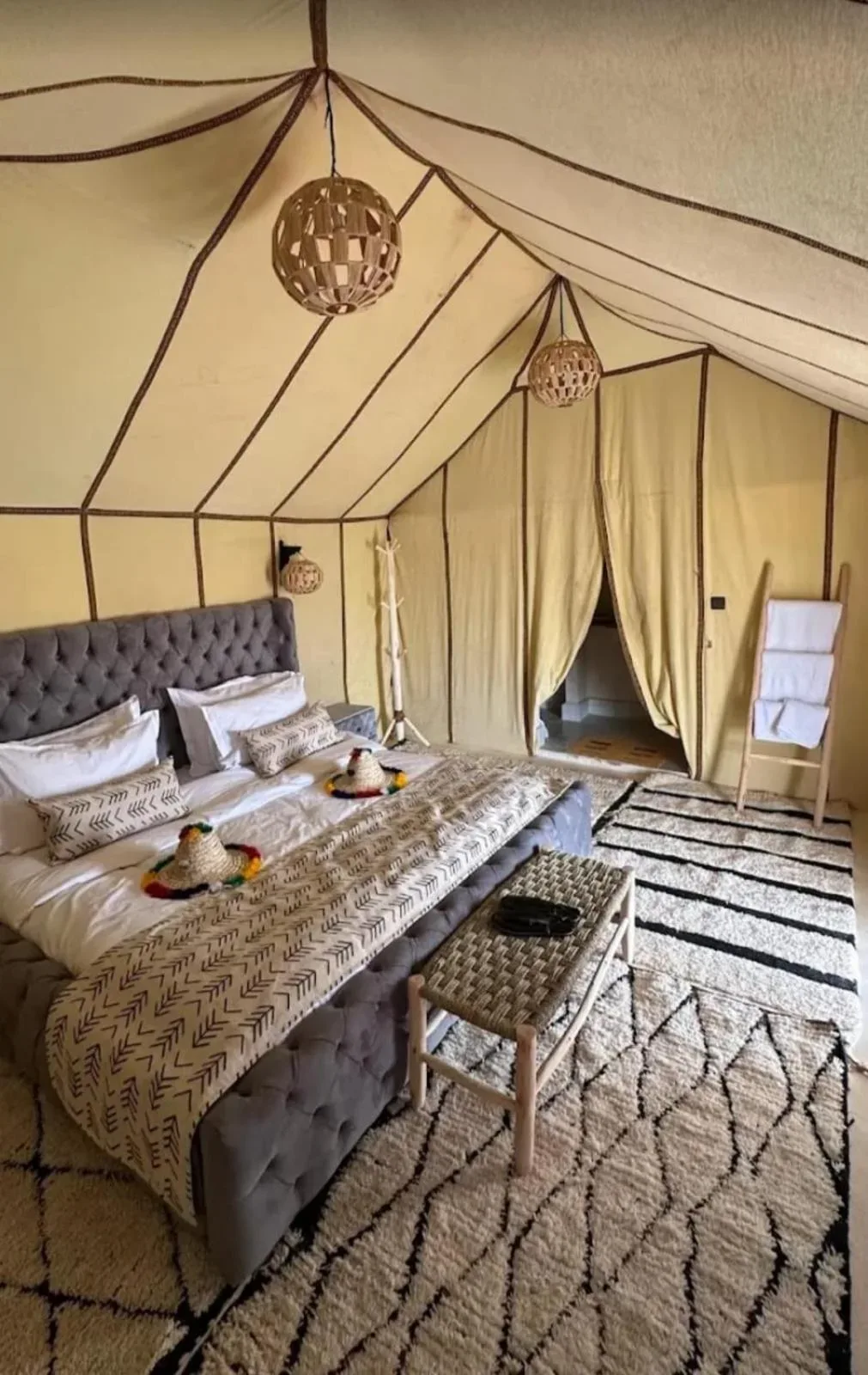 Luxury room at Harmony Luxury Camp in Merzouga with elegant furnishings and ambiance