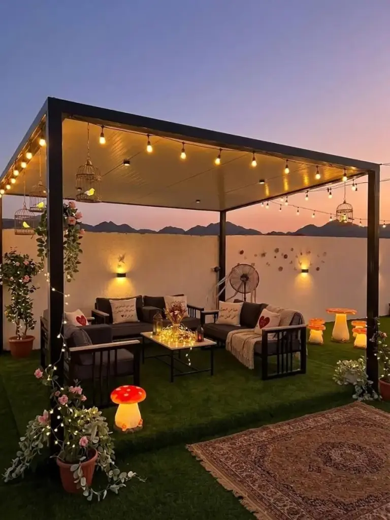 Covered patio area at Hatta Romance Chalet