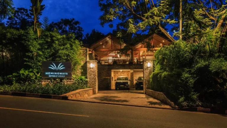 Exterior entrance of Hemingways Retreat Kigali