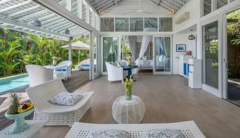 Salon cosy au Hidden Hills Villas à Uluwatu