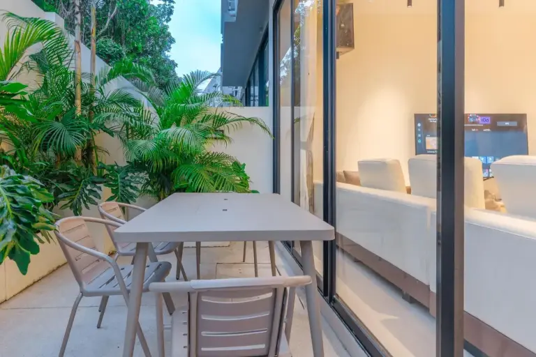 Private patio with seating at hiii Aura Pool Villa Hotel Pattaya Central