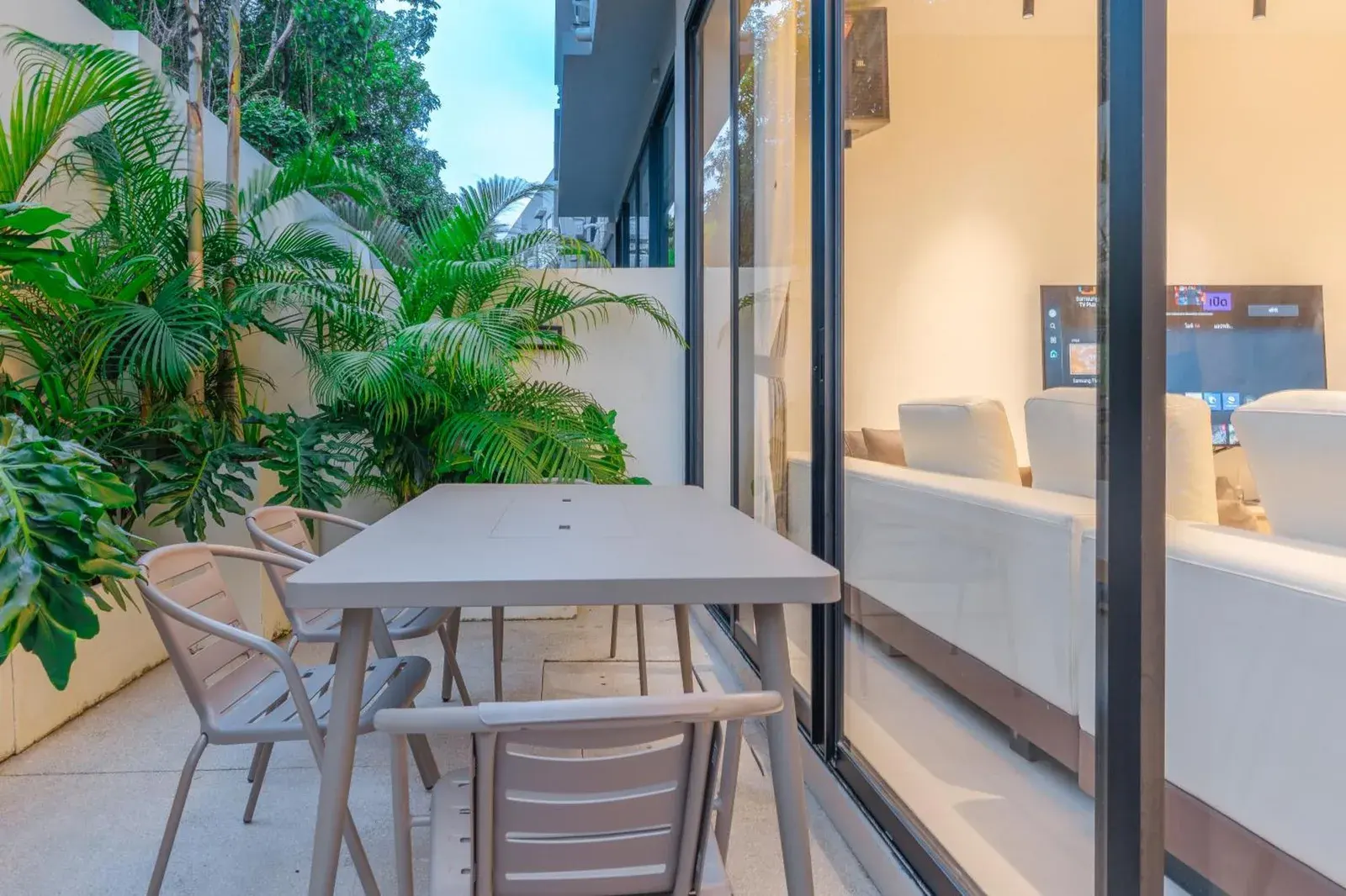 Private patio with seating at hiii Aura Pool Villa Hotel Pattaya Central