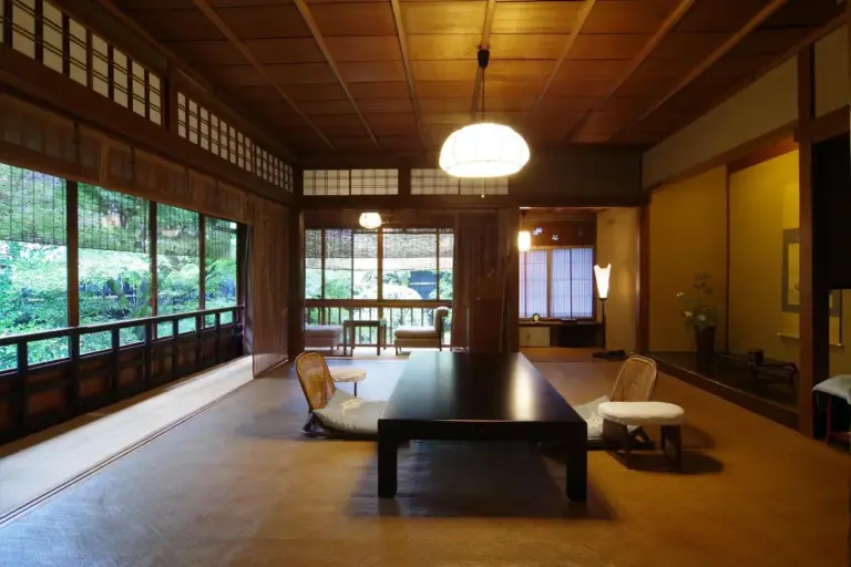 Spacious guest room at Hiiragiya hotel in Kyoto