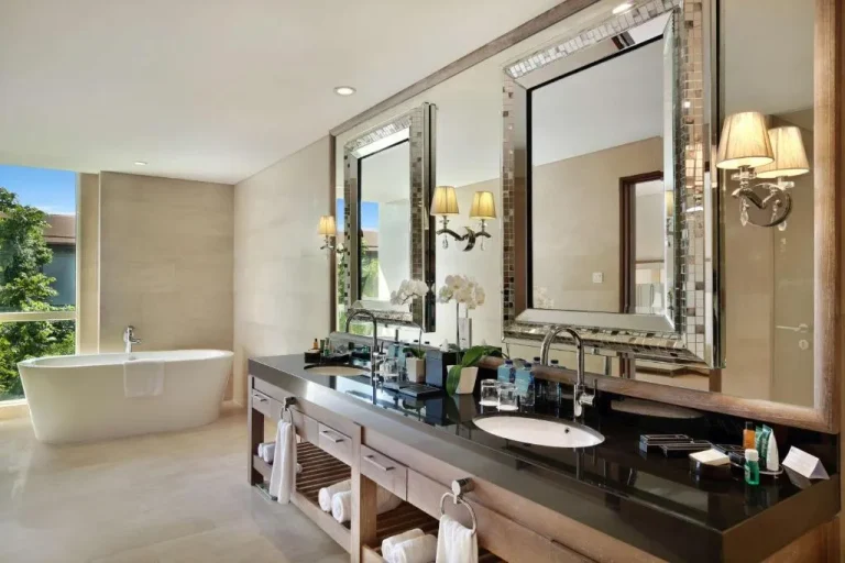 Hilton Garden Inn Bali Ngurah Rai Airport elegant bathroom with modern amenities