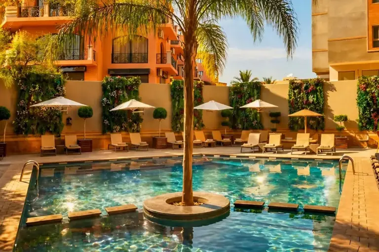 zona de la piscina de Hivernage Marrakech