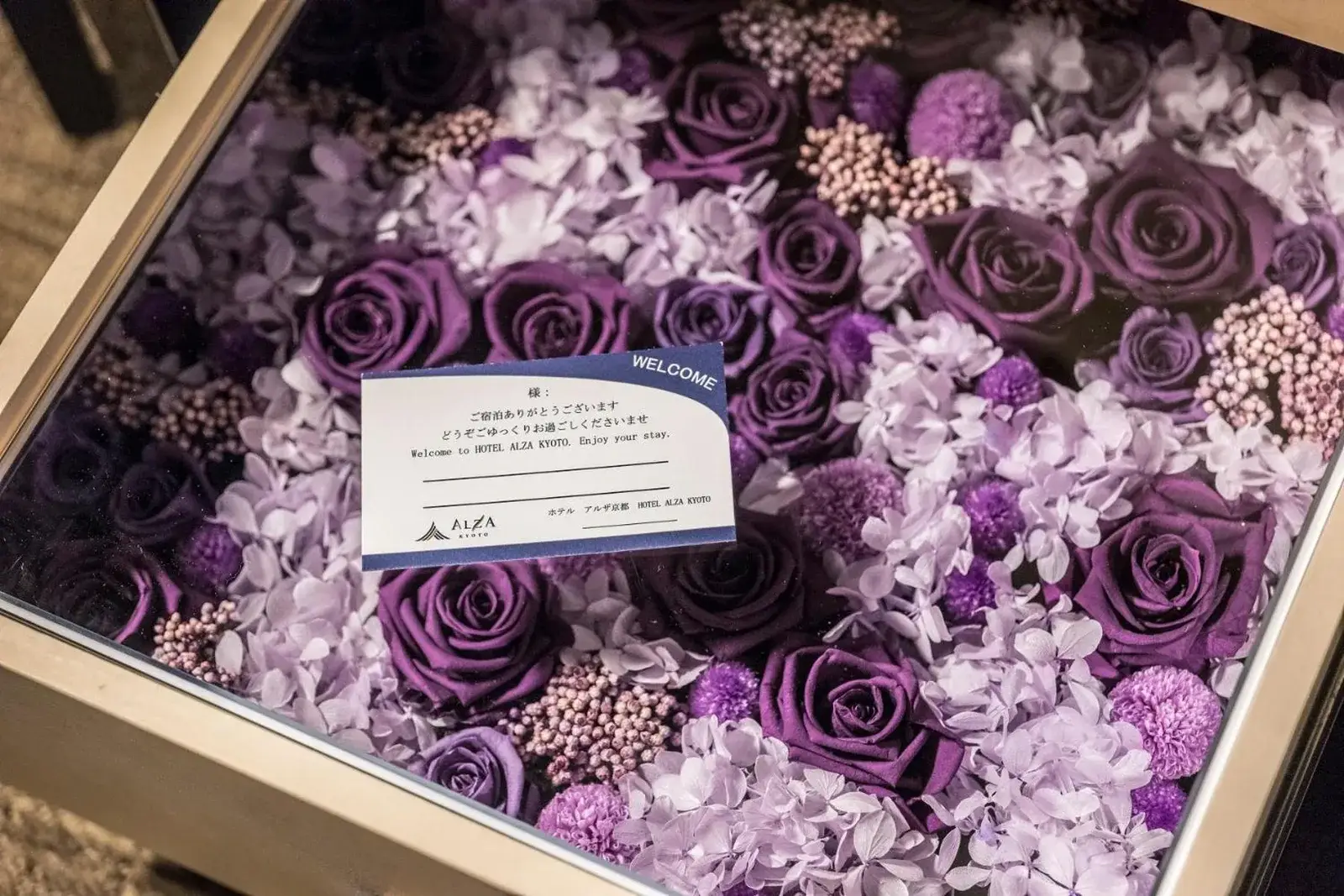 Arreglo floral de bienvenida en Hotel Alza Kyoto