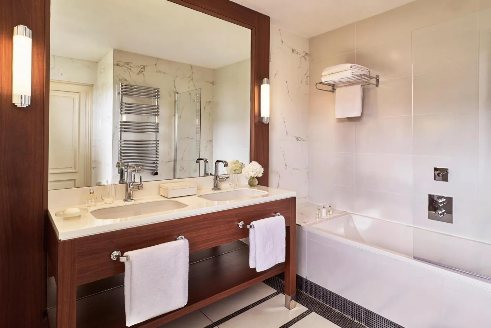 Elegant bathroom at Hôtel Barrière Le Majestic Cannes