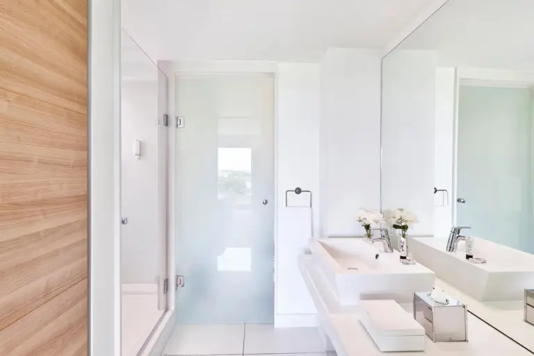 Stylish bathroom with shower at Hôtel Barrière Lille