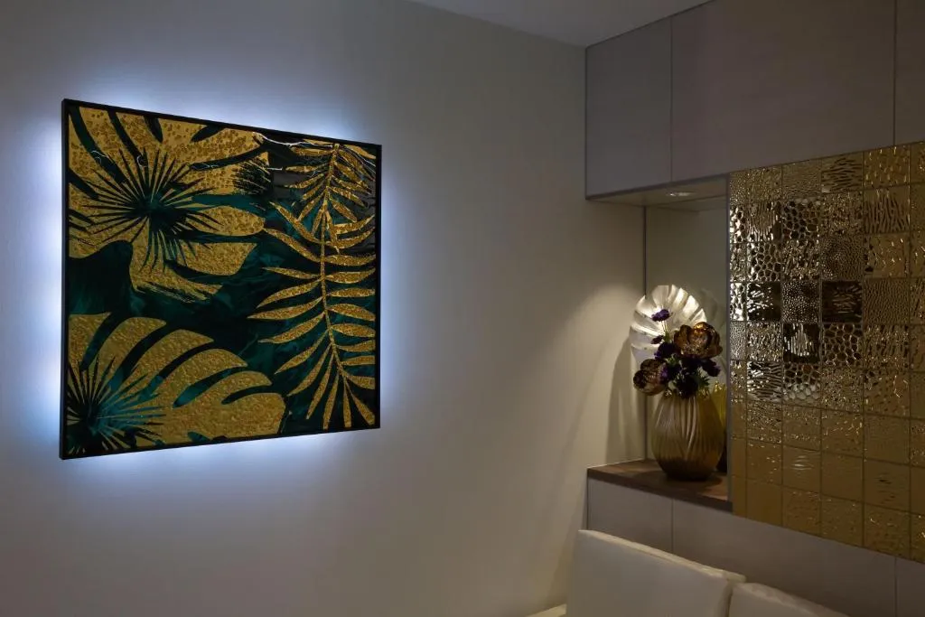 Característica de arte decorativo en Hotel Blanche, Tokio