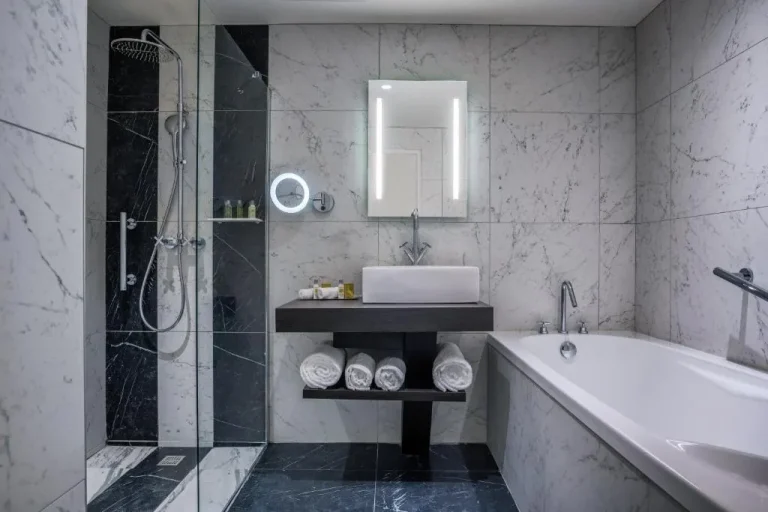 Baño elegante en el Hotel du Roi & Spa en Carcassonne