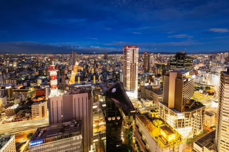 Osaka cityscape from Hotel Hankyu International