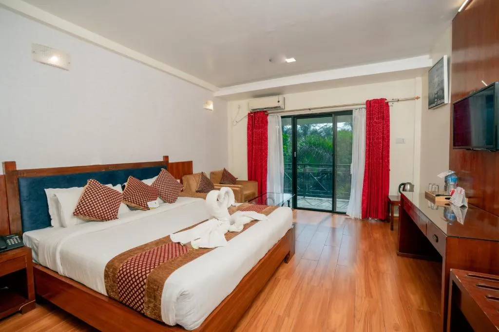 Chambre king à l'Hôtel Jungle Crown à Sauraha