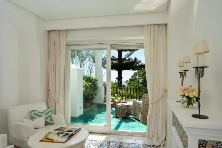 Balcony view at Hotel La Minerva in Capri
