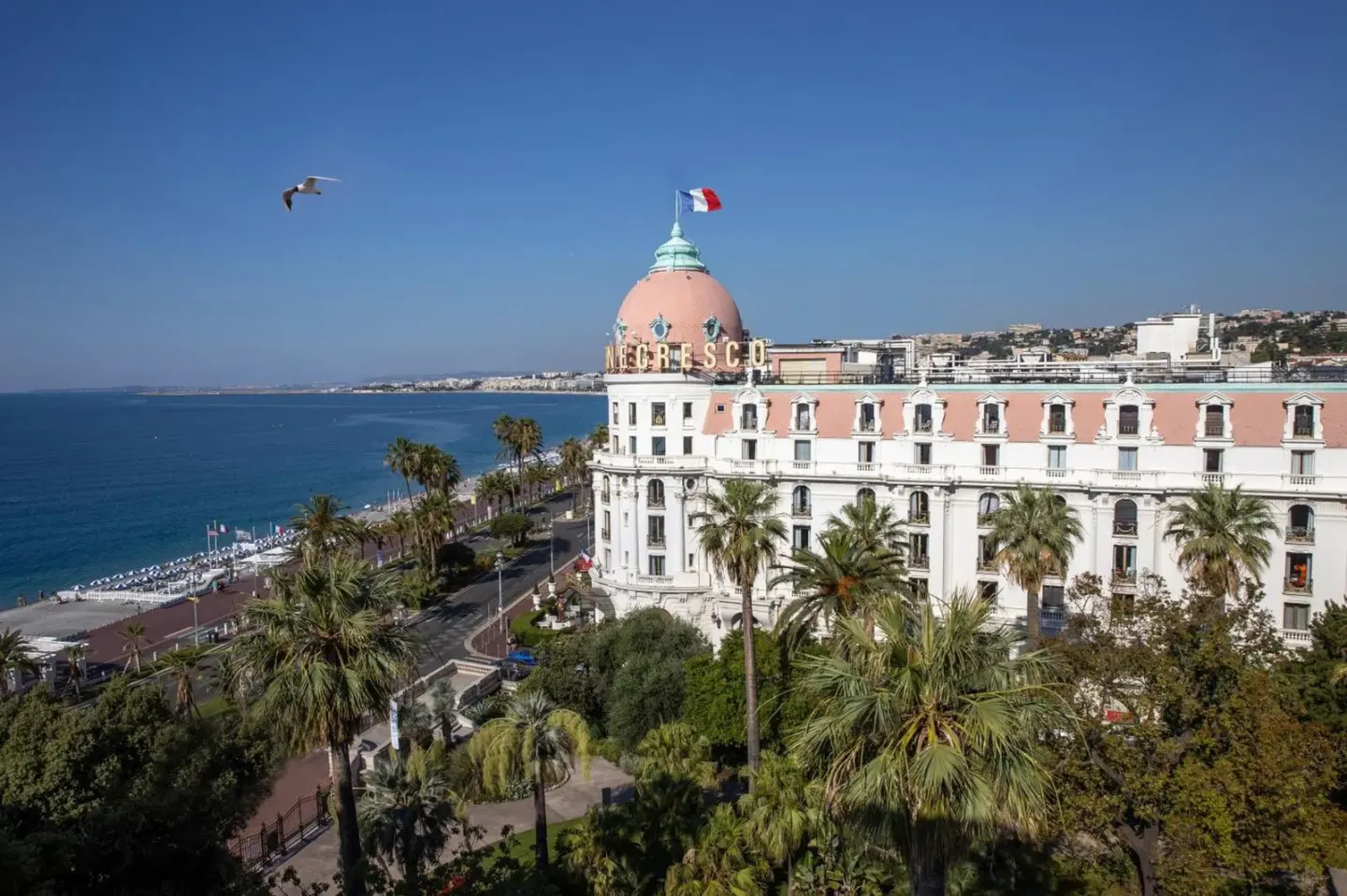 Vue extérieure de l'Hôtel Le Negresco à Nice