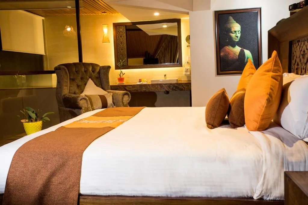 Gemütliches Deluxe-Zimmer im Hotel Mystic Mountain, Nagarkot